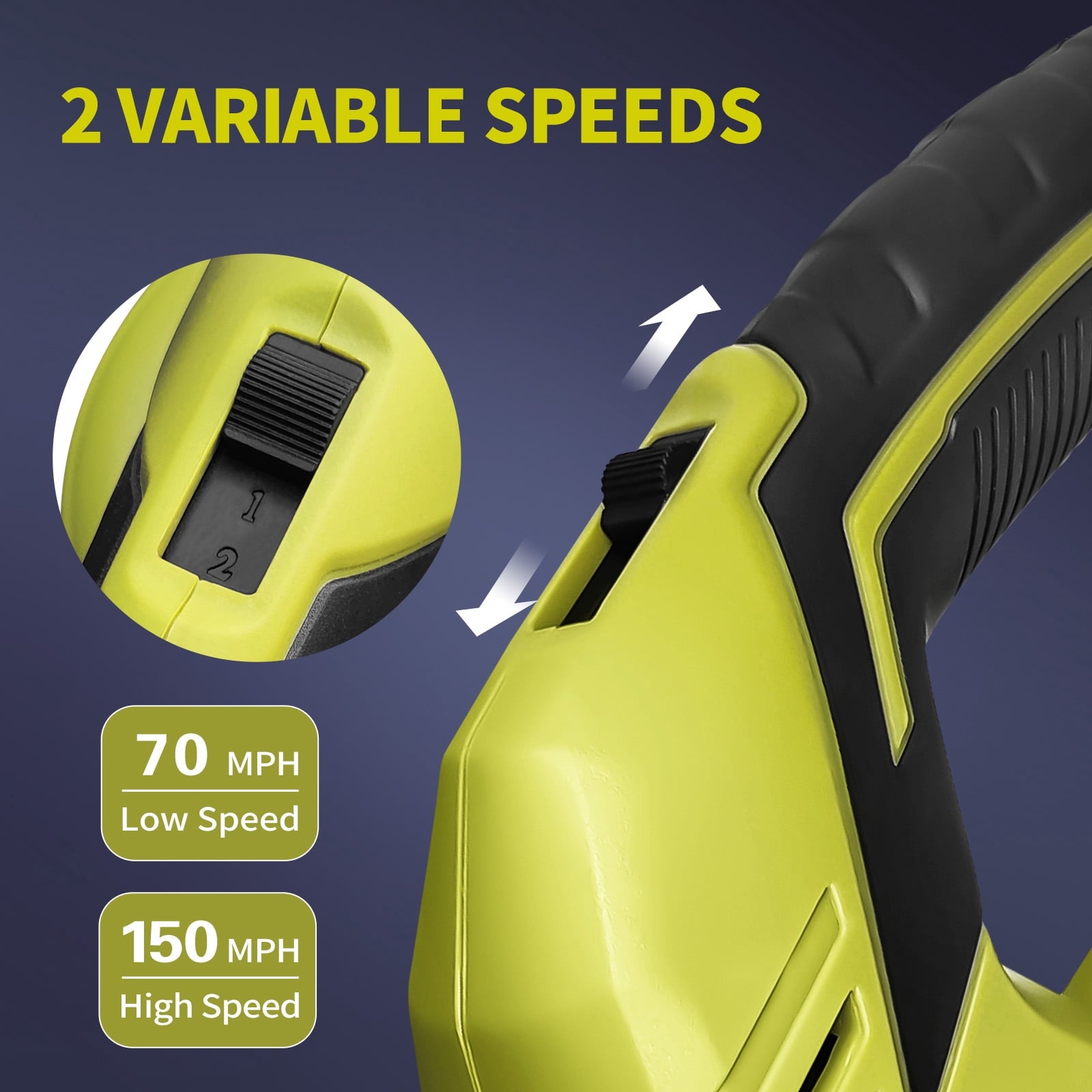 Lightweight 20V Cordless Leaf Blower - 320 CFM, 150 MPH Electric Blower for Lawn & Yard Care, Snow Blowing - Includes 2X 2.0Ah Batteries & Charger